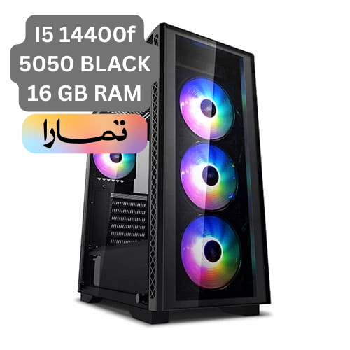 FULL BLACK Gaming PC I5 14400f & GeForce RTX 5050 ,BLACK
