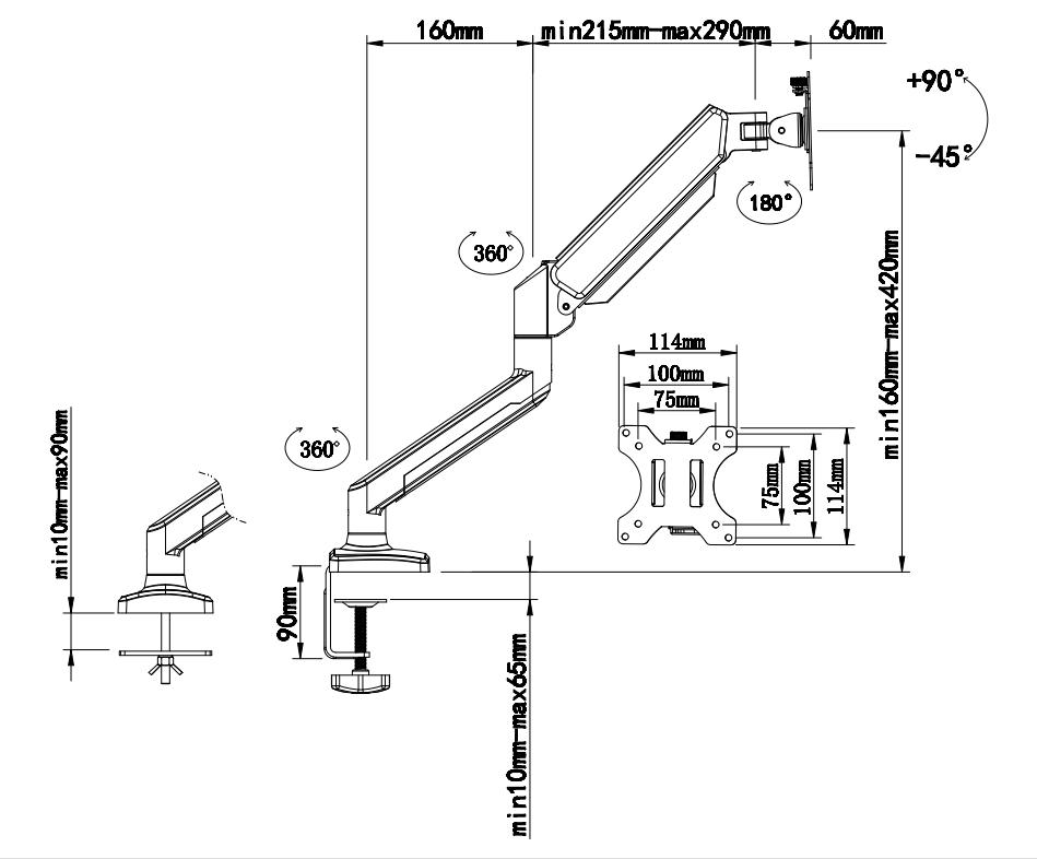 STAND MONITOR WHITE