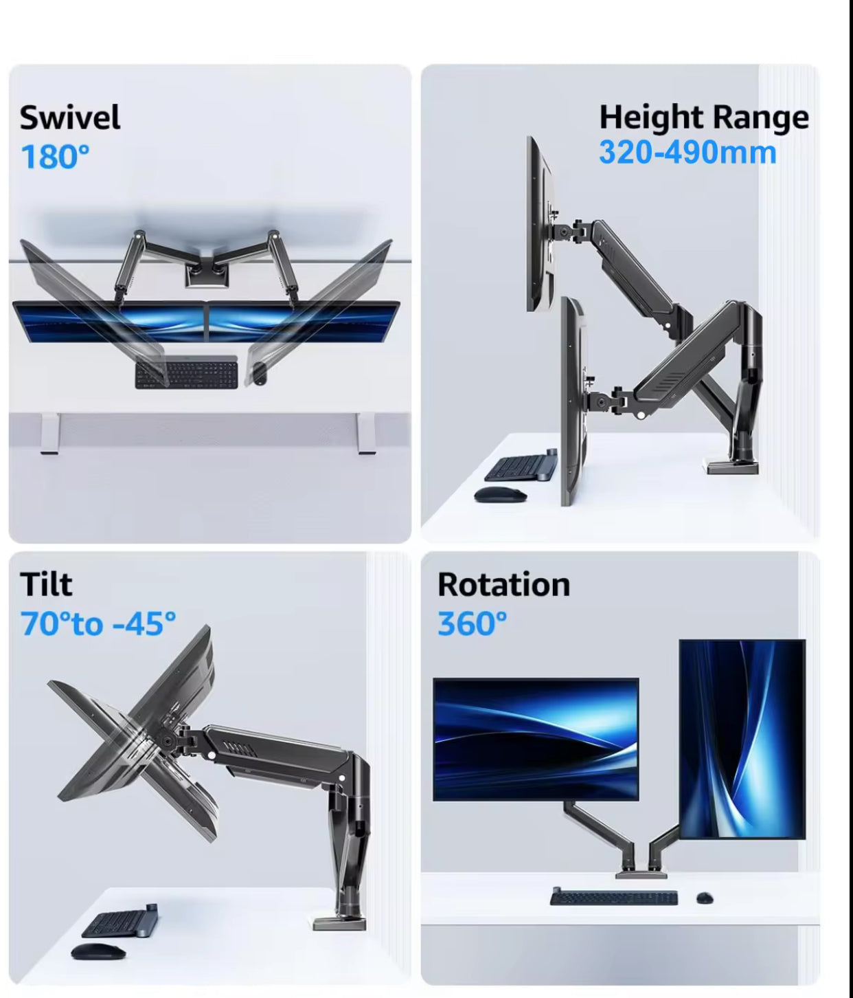 Monitor stand dual monitor stand for 13” to 32” inch