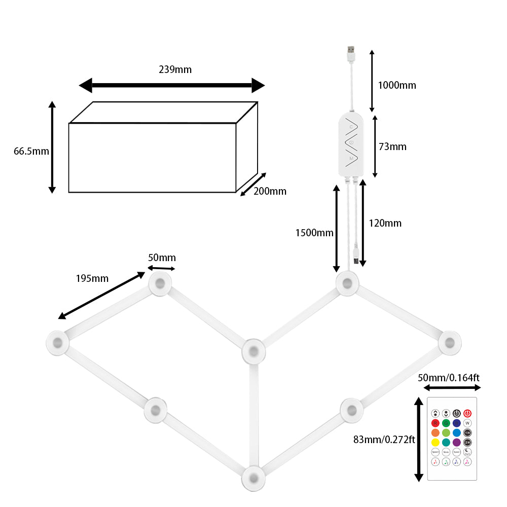 RGB Smart 9 Segment LED Light Bar Modern