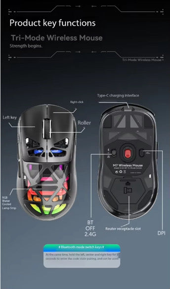 M7 gaming Tri Mode Wireless black