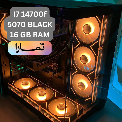 FULL BLACK Gaming PC I7 14700f & GeForce RTX 5070 ,BLACK