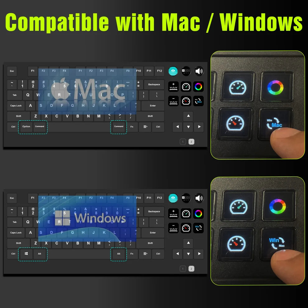 K1 Pro TKL Mechanical Keyboard with 6-Key LCD Stream Deck Hot-Swappable Haimu Red Switches RGB