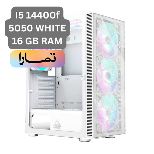 FULL WHITE Gaming PC  I5 14400f & GeForce RTX 5050 ,WHITE