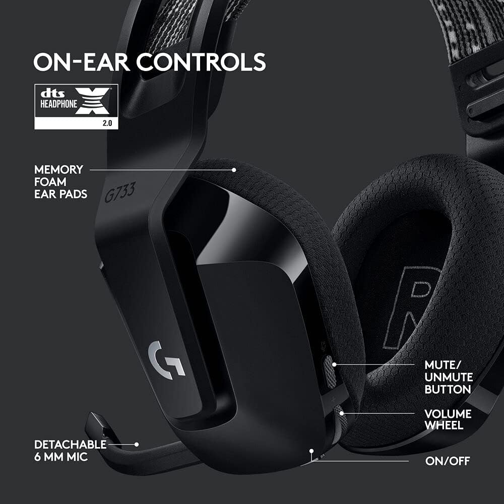 Logitech G733 LIGHTSPEED Wireless Gaming Headset with suspension headband