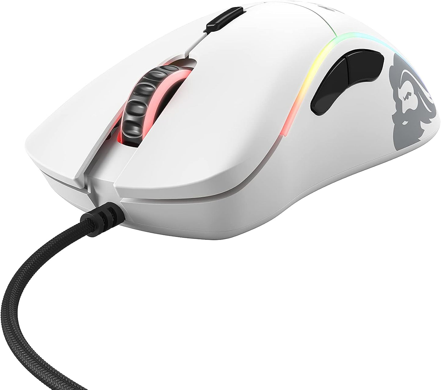 Glorious Model D Minus Honeycomb Gaming Light Weight RGB PC Mouse, Matte White