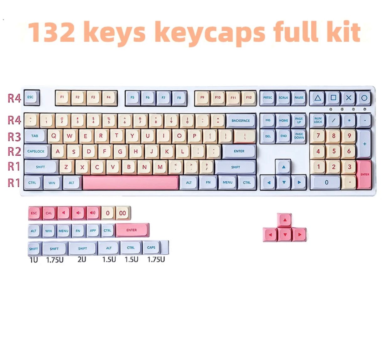 Marshmallow 132 Keys Keycaps