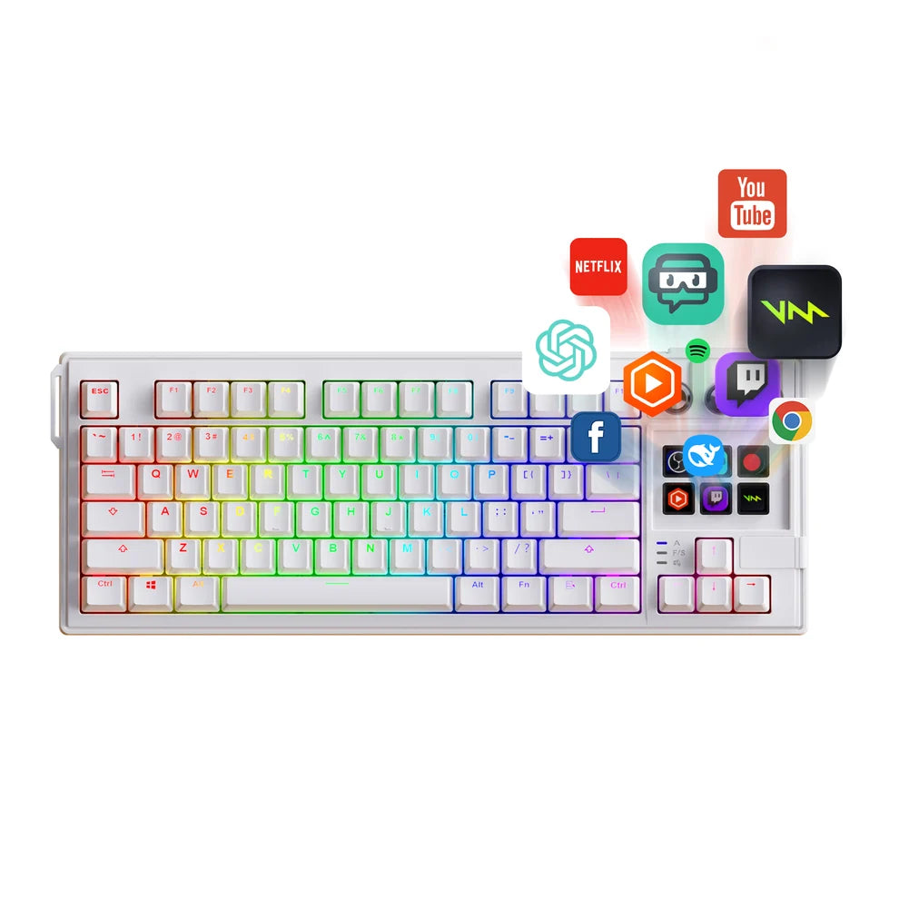 K1 Pro TKL Mechanical Keyboard with 6-Key LCD Stream Deck Hot-Swappable Haimu Red Switches RGB