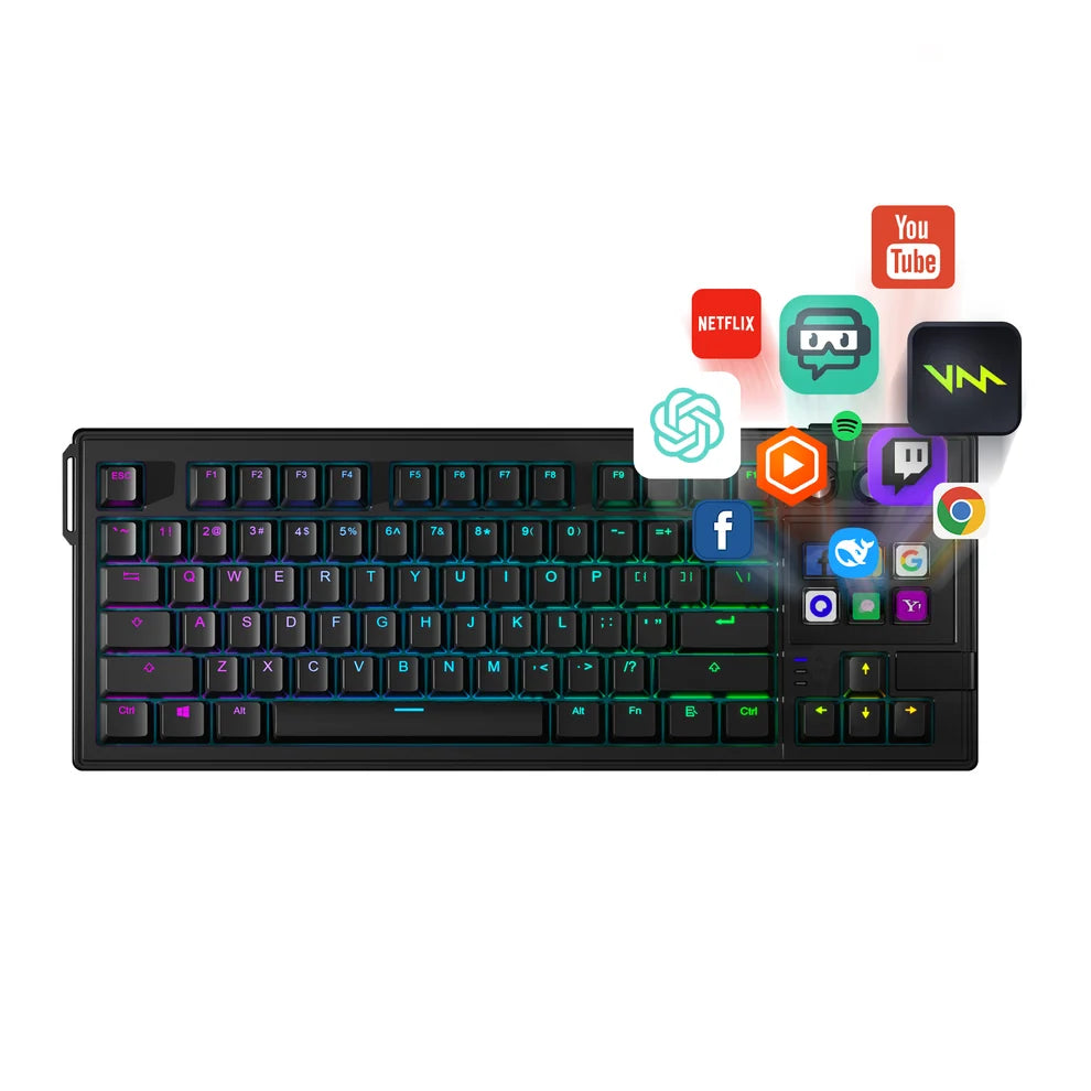 K1 Pro TKL Mechanical Keyboard with 6-Key LCD Stream Deck Hot-Swappable Haimu Red Switches RGB