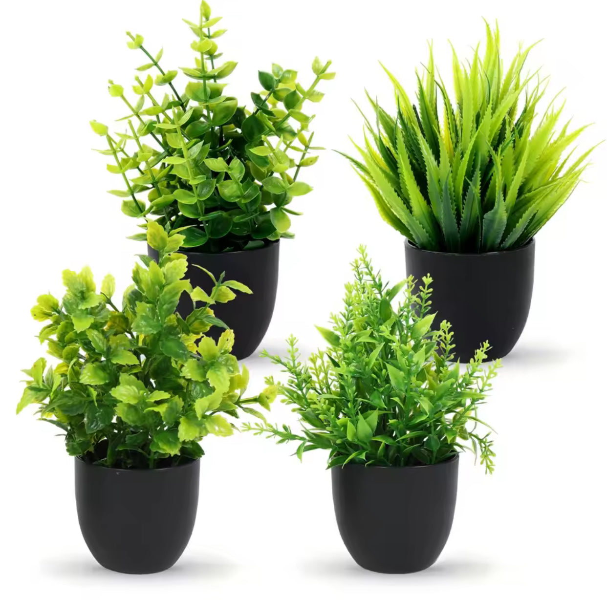 4pcs Artificial Plants Potted Green