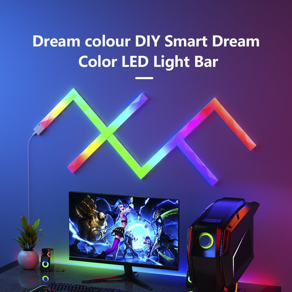 6PCS  DIY Smart Light Emitting Diode Wall WIFI RGB Night Light Bar