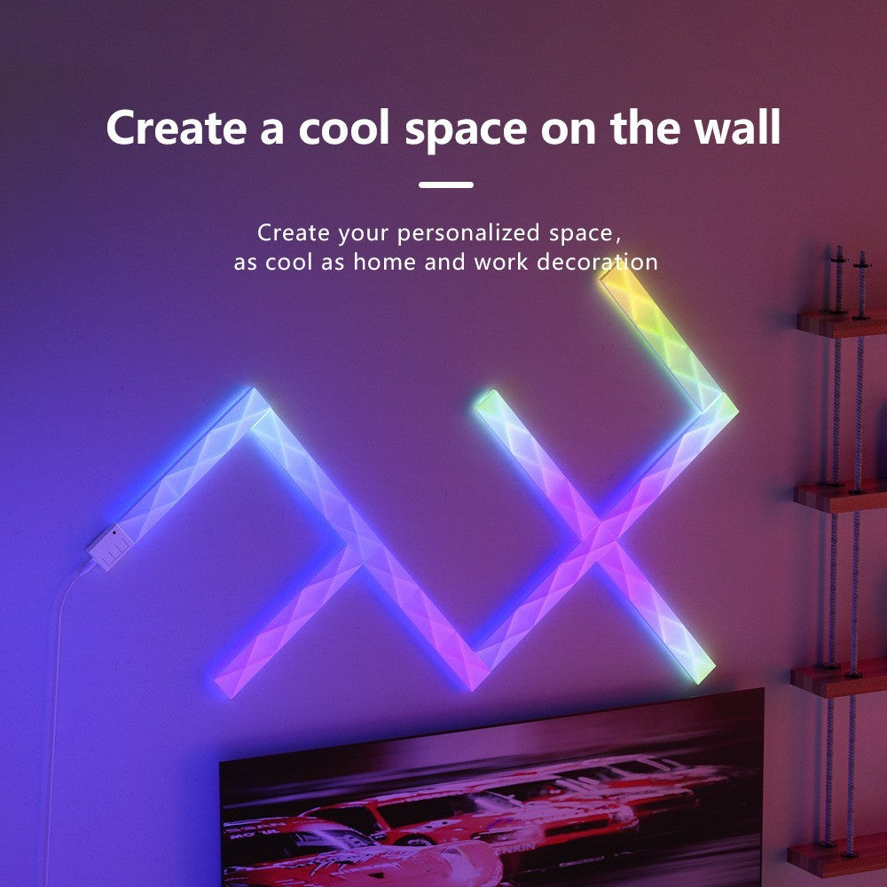 6PCS  DIY Smart Light Emitting Diode Wall WIFI RGB Night Light Bar
