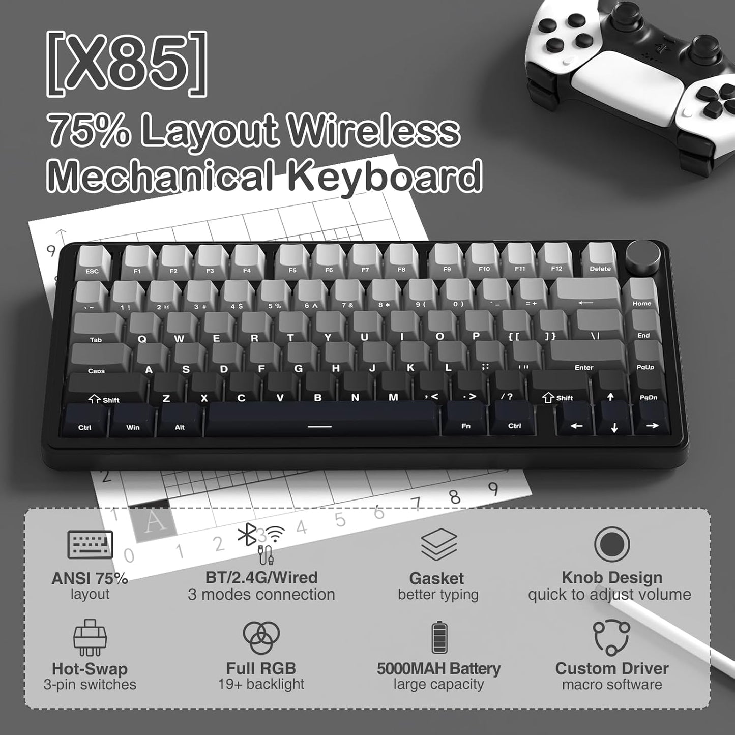 ATTACK SHARK X85 Mechanical Kryboard Wireless