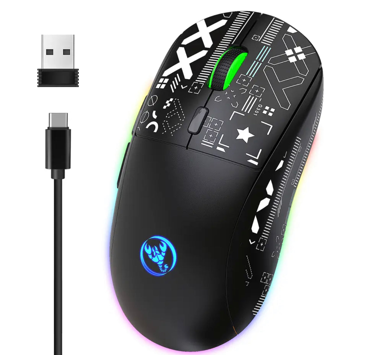 HXSJ mouse gaming wireless black