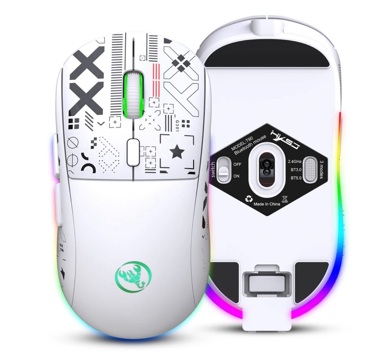 HXSJ mouse gaming wireless white