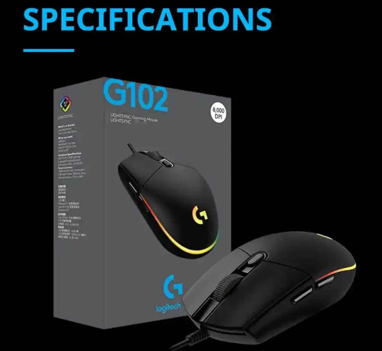 G102 logitech gaming black