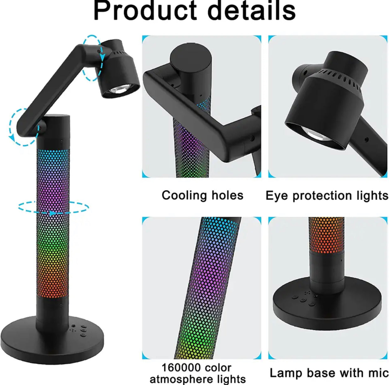 LED Smart Rocker Desk Lamp RGB Desktop