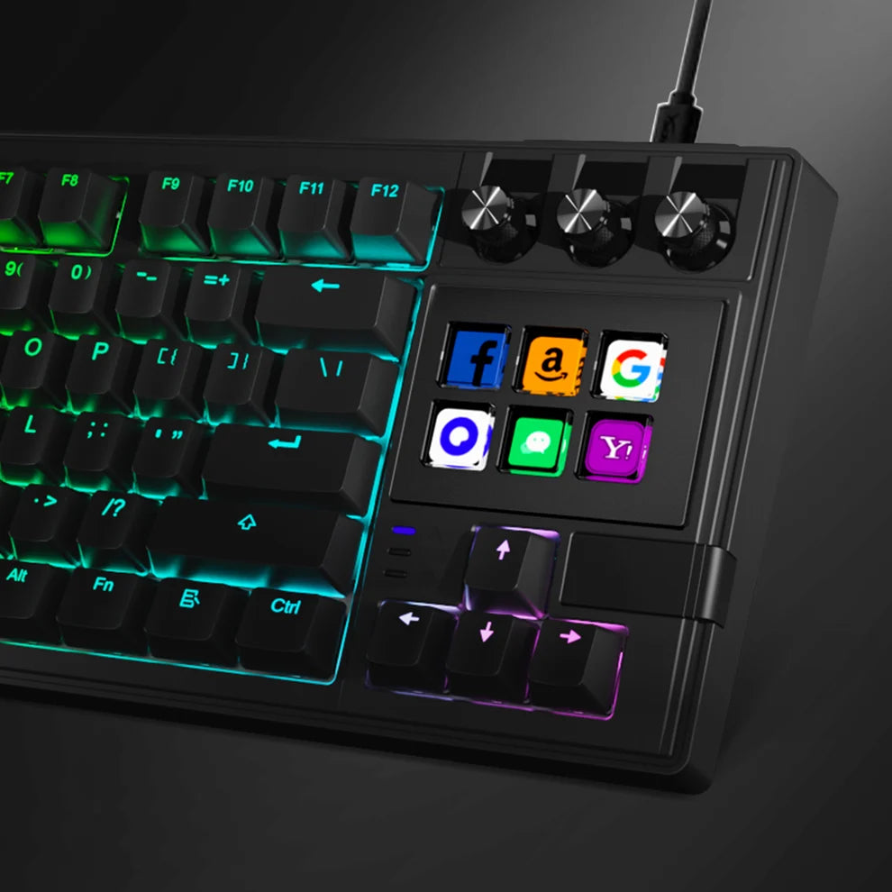K1 Pro TKL Mechanical Keyboard with 6-Key LCD Stream Deck Hot-Swappable Haimu Red Switches RGB