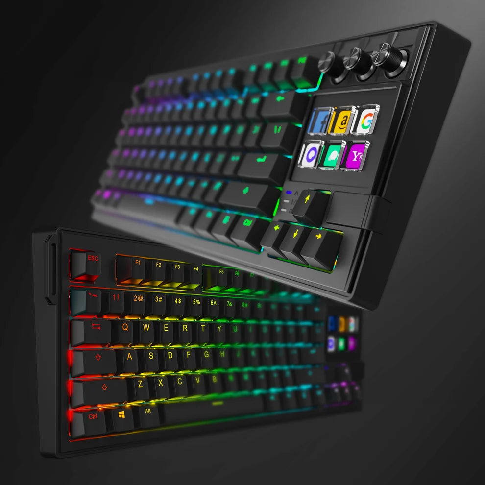 K1 Pro TKL Mechanical Keyboard with 6-Key LCD Stream Deck Hot-Swappable Haimu Red Switches RGB