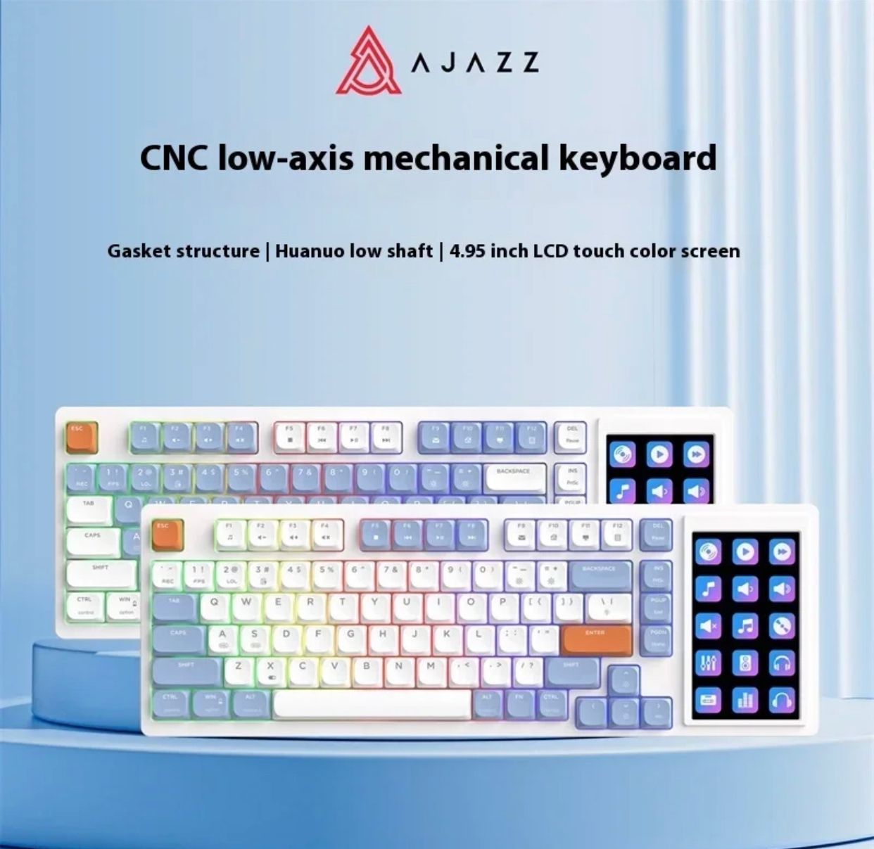 Ajazz AKP815 Mechanical Keyboard 4.95Inch LCD Screen RGB