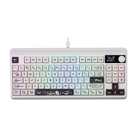 KEYBOARD M87 PRO WIRELESS & WIRED WHITE , RED SWITCH